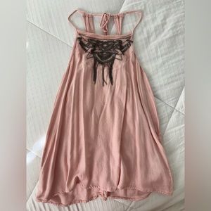 Flowy beaded tank, light pink size XS